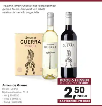 HANOS Armas de guerra 75cl aanbieding