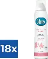 Bol.com Odorex Deo Spray - Sensitive Care - 150 ml - Voordeelverpakking 18 stuks aanbieding