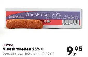 HANOS Vleeskroketten 25% 100g aanbieding