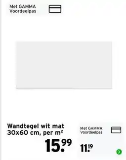 GAMMA Wandtegel wit mat aanbieding