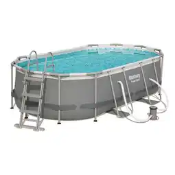 Van Cranenbroek Zwembad power steel ovaal 427 x 250 x 100 met pomp Bestway aanbieding