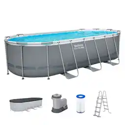 Van Cranenbroek Zwembad power steel ovaal 549 x 274 x 122 cm met pomp Bestway aanbieding