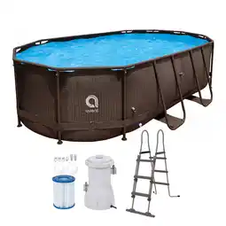 Van Cranenbroek Zwembad power steel ovaal 427 x 275 x 100 met pomp en ladder aanbieding