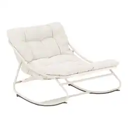 Van Cranenbroek Schommelstoel Borra creme met kussens aanbieding