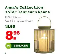 Welkoop Anna's Collection solar lantaarn kaars aanbieding