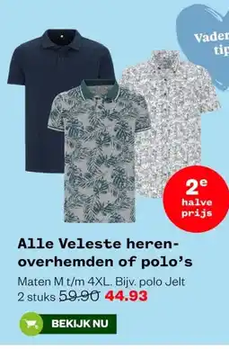 Welkoop Alle Veleste heren- overhemden of polo's aanbieding