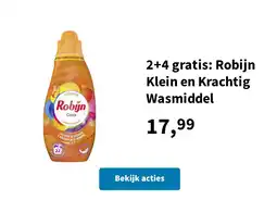 Plein.nl 2+4 gratis: Robijn Klein en Krachtig Wasmiddel aanbieding