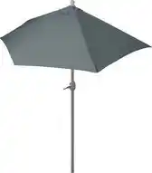 Bol.com Parla halfronde parasol, balkonparasol, UV 50+ polyester/aluminium 3kg ~ 300cm antraciet zonder voet aanbieding