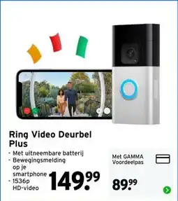 GAMMA Ring Video Deurbel Plus aanbieding