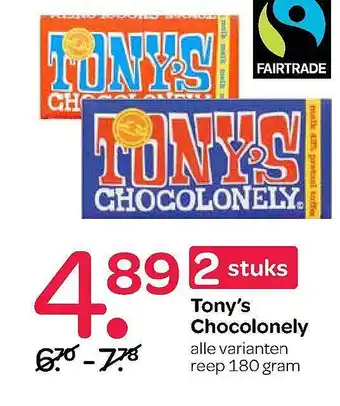 Spar Tony's Chocolonely 180gram aanbieding