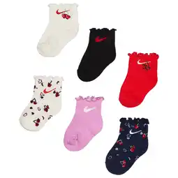 Foot Locker Nike Kids Crew 6 Pack Sokken Unisex - Rood - Maat 1 - 2 YEARS - Katoen aanbieding