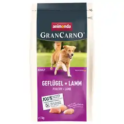 Zooplus 1 kg + 1 kg gratis! Animonda Grancarno droogvoer voor honden 2 kg. - Adult Gevogelte + Lam 2 x 1 kg aanbieding