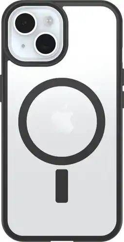 Coolblue OtterBox React iPhone 15, 14 en 13 Back Cover met MagSafe Magneet Transparant Zwarte Rand aanbieding