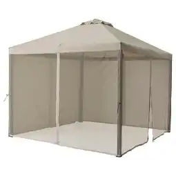 IKEA HimmelsÖ beige tuinhuisje, vierkant van vorm met gaaswanden, stalen frame, zonwerende luifel aanbieding