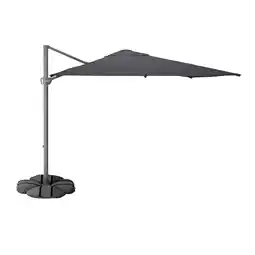 IKEA Grijze parasol voor buiten met slinger en verzwaarde voet aanbieding