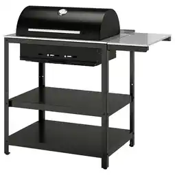 IKEA Zwarte grillskÄr grill op standaard, roestvrij staal, koepelvormige kap, zijplanken aanbieding
