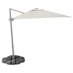 IKEA Verstelbare buitenparasol met grijze stof en metalen standaard aanbieding