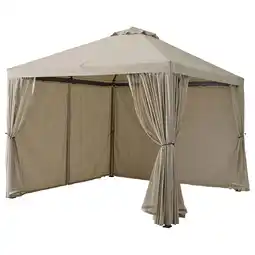 IKEA HimmelsÖ beige tuinhuisje Vier palen, vierkant, tentachtig ontwerp met gedrapeerde gordijnen aanbieding