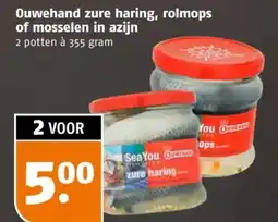 Poiesz Ouwehand zure haring, rolmops of mosselen in azijn aanbieding