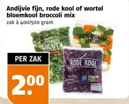 Poiesz Andijvie fijn, rode kool of wortel bloemkool broccoli mix aanbieding