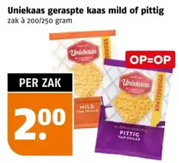 Poiesz Uniekaas geraspte kaas mild of pittig aanbieding
