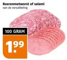 Poiesz Boerenmetworst of salami aanbieding