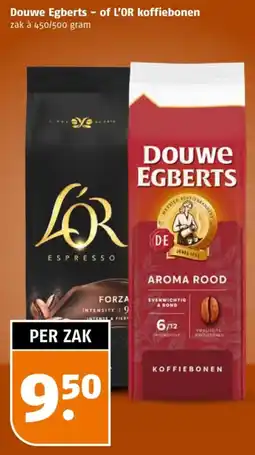 Poiesz Douwe Egberts of L'OR koffiebonen aanbieding