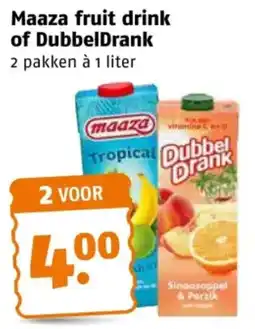 Poiesz Maaza fruit drink of DubbelDrank aanbieding