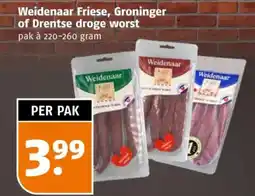 Poiesz Weidenaar Friese, Groninger of Drentse droge worst aanbieding