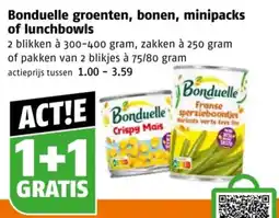 Poiesz Bonduelle groenten, bonen, minipacks of lunchbowls aanbieding