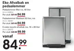Sligro Eko Afvalbak en pedaalemmer aanbieding