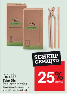 Sligro Take Dis Papieren rietjes aanbieding