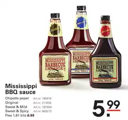 Sligro Mississippi BBQ sauce aanbieding