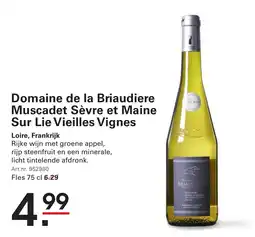 Sligro Domaine de la Briaudiere Muscadet Sèvre et Maine Sur Lie Vieilles Vignes aanbieding