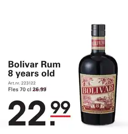 Sligro Bolivar Rum 8 years old aanbieding