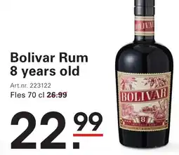Sligro Bolivar Rum 8 years old aanbieding
