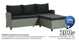 Jysk Ondrup loungebank met chaise longue aanbieding