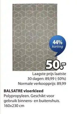 Jysk Balsatre vloerkleed aanbieding