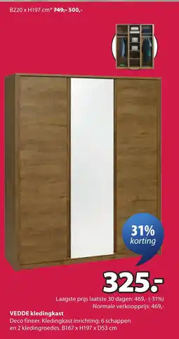Jysk Vedde kledingkast aanbieding