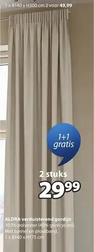 Jysk Aldra verduisterend gordijn aanbieding