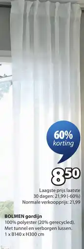 Jysk Bolmen gordijn aanbieding