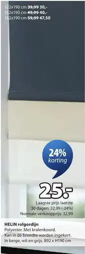 Jysk Helin rolgordijn aanbieding