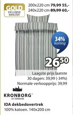 Jysk Kronborg Ida dekbedovertrek aanbieding