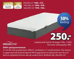 Jysk Dreamzone Eima springveermatras aanbieding