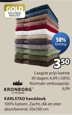 Jysk Kronborg karlstad handdoek aanbieding