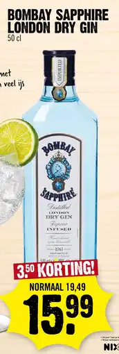 Super Dirck 3 Bombay sapphire london dry gin aanbieding