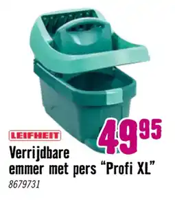 Hornbach LEIFHEIT Verrijdbare emmer met pers Profi XL aanbieding