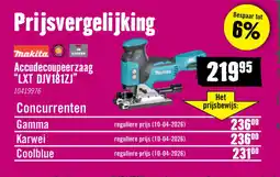 Hornbach Accudecoupeerzaag LXT DJV181ZJ aanbieding
