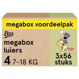 Etos Etos Woezel & Pip Luiers Maxi Maat 4 7-18 kg Megabox 168 stuks aanbieding