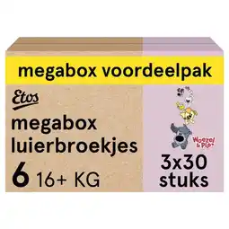 Etos Etos Woezel & Pip Luierbroekjes Extra Large Maat 6 16+ kg Megabox 3x30 stuks aanbieding